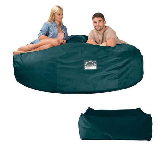 Cloudsac 3000 XXL Király Méretű Memóriahabos Babzsák-Kanapé - Bársony Pávakék 08