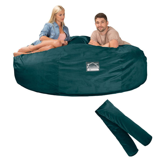 Cloudsac 3000 XXL Király Méretű Memóriahabos Babzsák-Kanapé - Bársony Pávakék 09