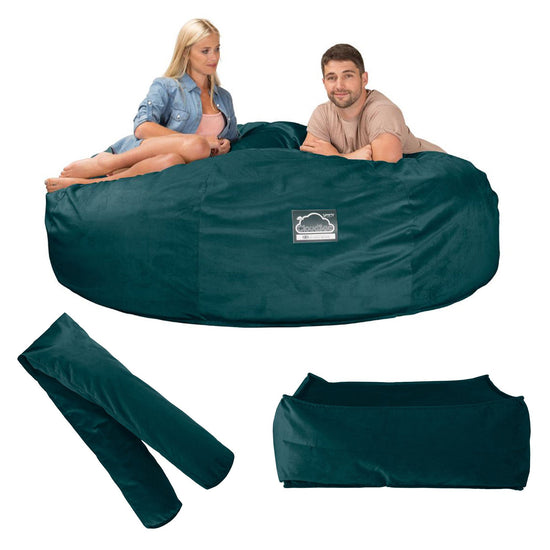 Cloudsac 3000 XXL Király Méretű Memóriahabos Babzsák-Kanapé - Bársony Pávakék 010