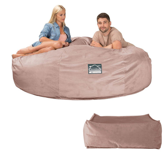 Cloudsac 3000 XXL Király Méretű Memóriahabos Babzsák-Kanapé - Bársony Rózsaszínű 08