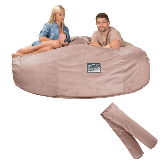 Cloudsac 3000 XXL Király Méretű Memóriahabos Babzsák-Kanapé - Bársony Rózsaszínű 09