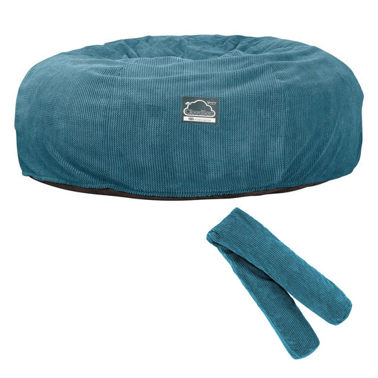 Cloudsac 3000 XXL Király Méretű Memóriahabos Babzsák-Kanapé - Pompon Égei-tengeri kék 09