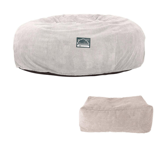 Cloudsac 3000 XXL Király Méretű Memóriahabos Babzsák-Kanapé - Pompon Elefántcsont 08