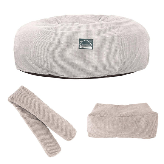 Cloudsac 3000 XXL Király Méretű Memóriahabos Babzsák-Kanapé - Pompon Elefántcsont 010