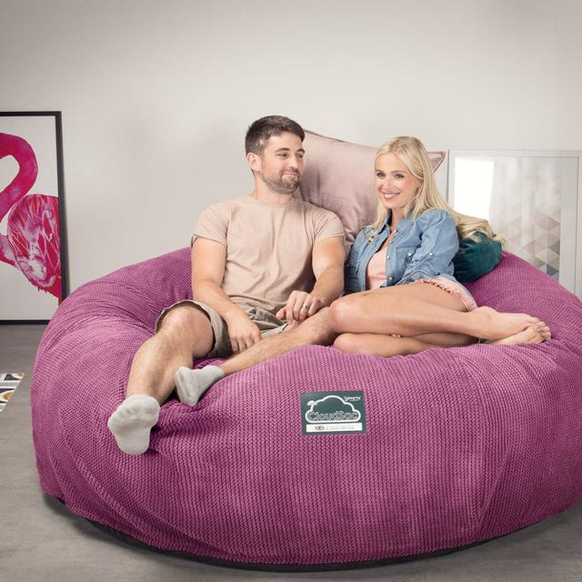 Cloudsac 3000 XXL Király Méretű Memóriahabos Babzsák-Kanapé - Pompon Rózsaszínű 02