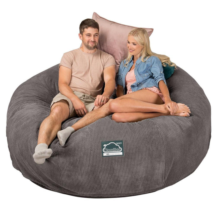 Cloudsac 3000 XXL Király Méretű Memóriahabos Babzsák-Kanapé - Pompon Szénfekete 04