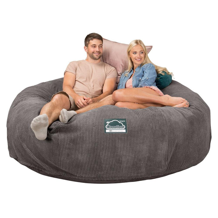 Cloudsac 3000 XXL Király Méretű Memóriahabos Babzsák-Kanapé - Pompon Szénfekete 05