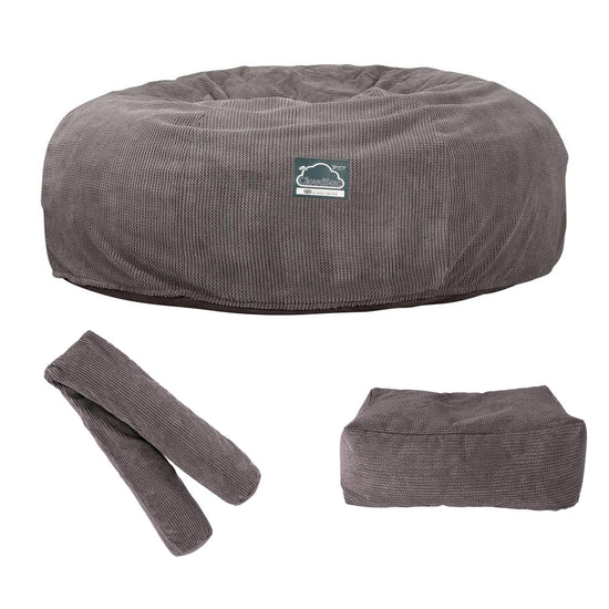 Cloudsac 3000 XXL Király Méretű Memóriahabos Babzsák-Kanapé - Pompon Szénfekete 010