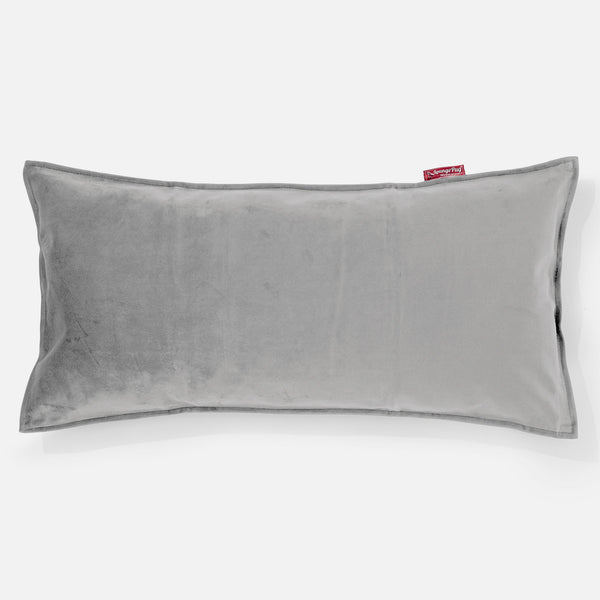 XL Négyszögletű Párna Memóriahab Belsővel 40 x 80cm - Bársony Ezüst 01
