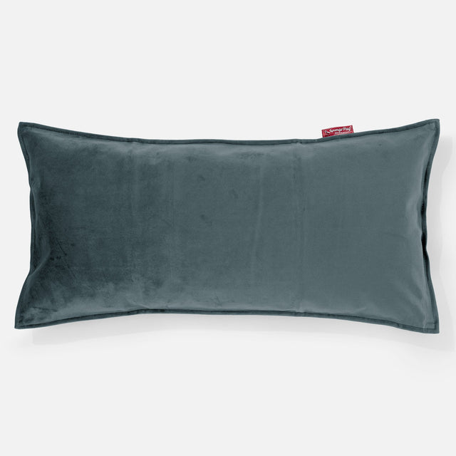 XL Négyszögletű Párna 40 x 80cm - Bársony Pávakék 01