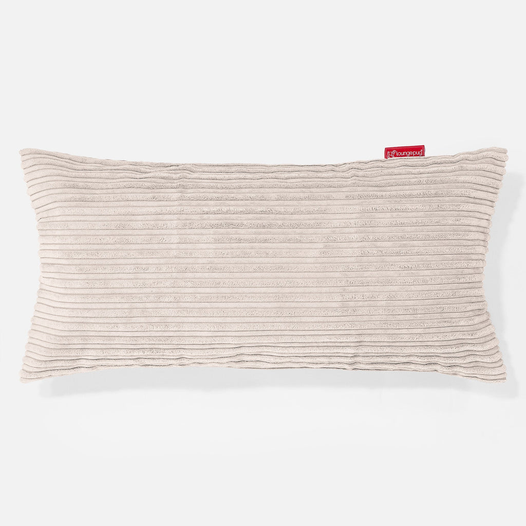 XL Négyszögletű Párna Memóriahab Belsővel 40 x 80cm - Klasszikus Kordbársony Elefántcsont 01