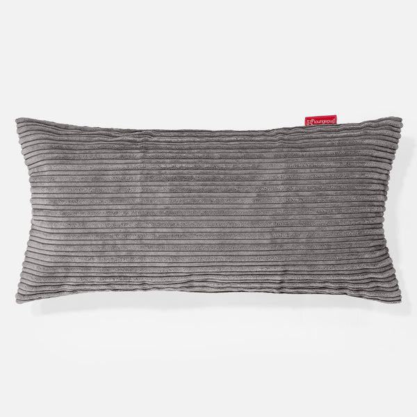 XL Négyszögletű Párna 40 x 80cm - Klasszikus Kordbársony Grafitszürke 01