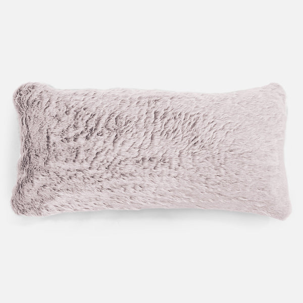 XL Négyszögletű Párna Memóriahab Belsővel 40 x 80cm - Sztintetikus Nyúlszőr Fakó Rózsaszínű 01
