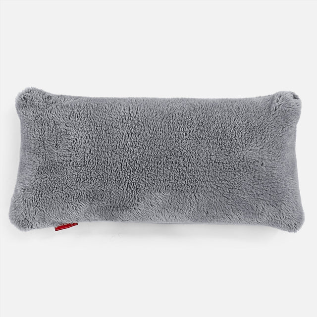 XL Négyszögletű Párna 40 x 80cm - Teddy Műszőrme Sötétszürke 01