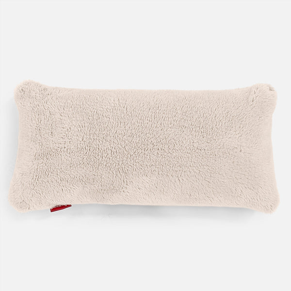 XL Négyszögletű Párna Memóriahab Belsővel 40 x 80cm - Teddy Műszőrme Tejszín 01