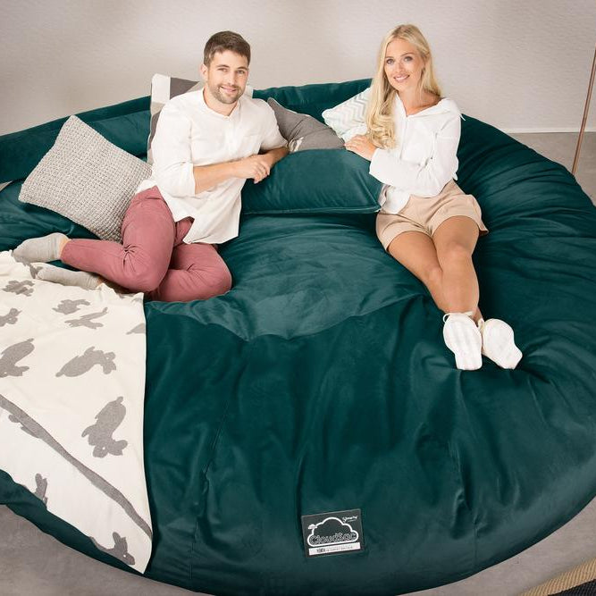 Cloudsac 5000 XXXXXL Titanic Méretű Memóriahabos Babzsák-Kanapé - Bársony Pávakék 02