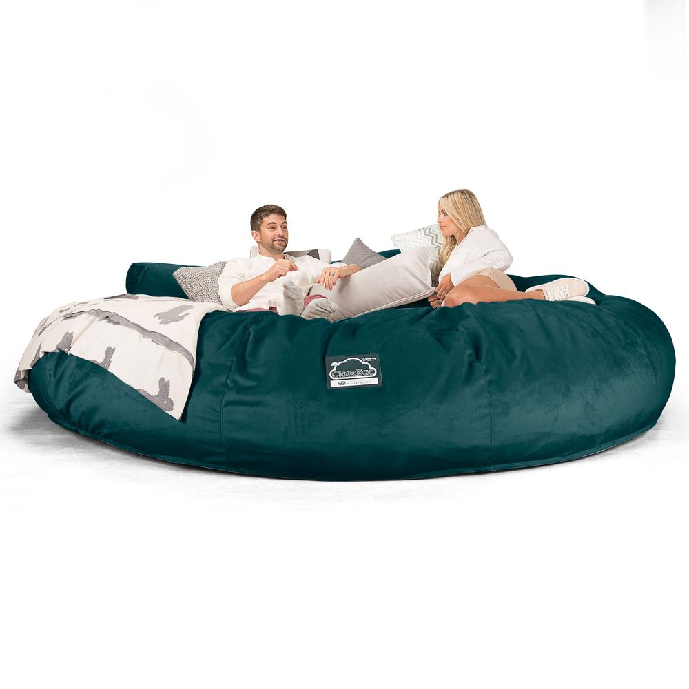 Cloudsac 5000 XXXXXL Titanic Méretű Memóriahabos Babzsák-Kanapé - Bársony Pávakék 05