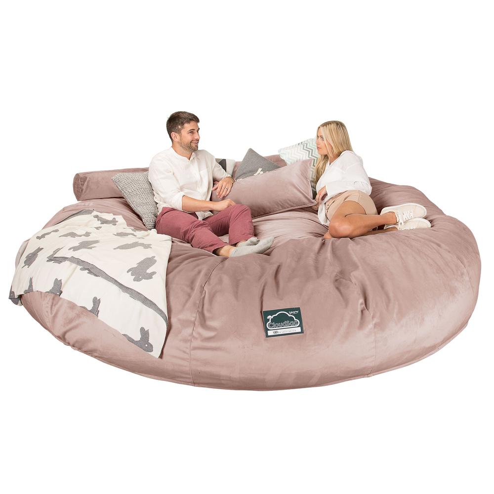 Cloudsac 5000 XXXXXL Titanic Méretű Memóriahabos Babzsák-Kanapé - Bársony Rózsaszínű 04