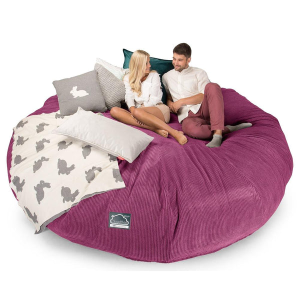 Cloudsac 5000 XXXXXL Titanic Méretű Memóriahabos Babzsák-Kanapé - Pompon Rózsaszínű 01
