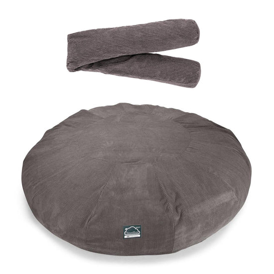 Cloudsac 5000 XXXXXL Titanic Méretű Memóriahabos Babzsák-Kanapé - Pompon Szénfekete 06