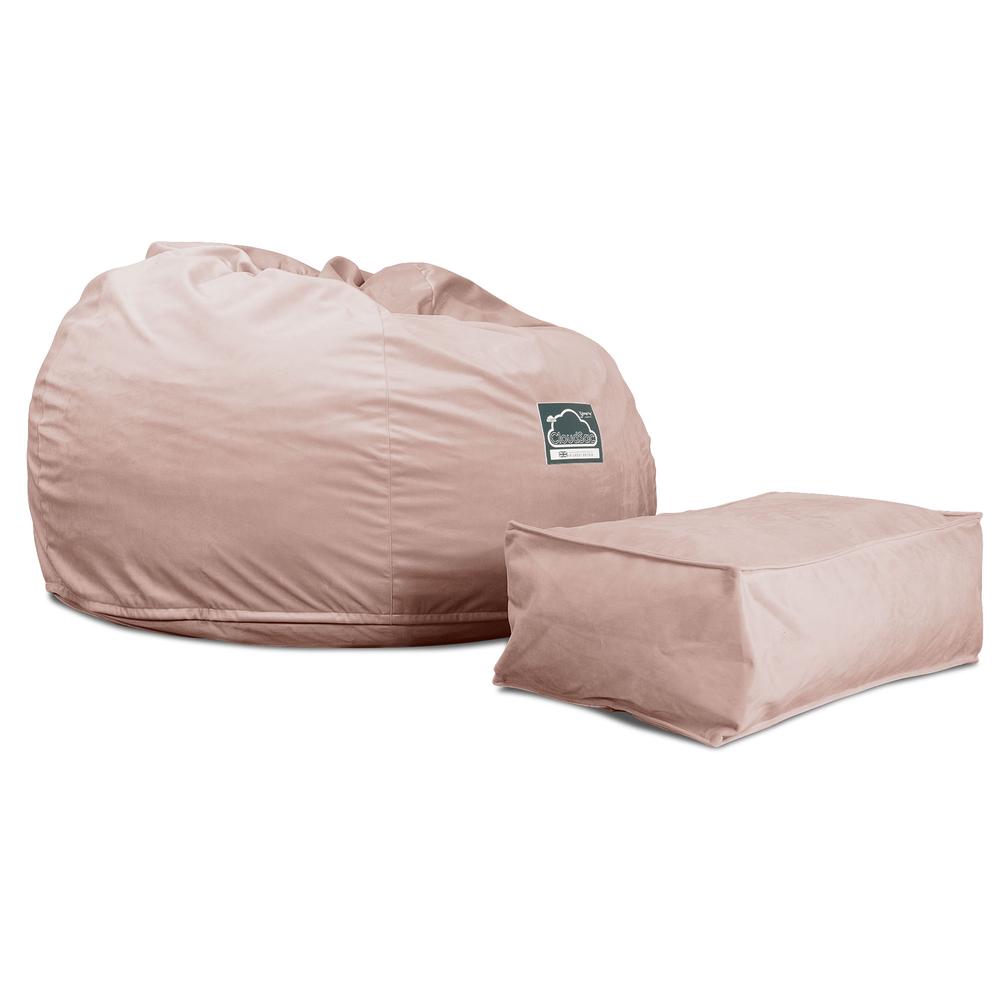 Cloudsac 510 XL Nagyméretű Memóriahabos Babzsák - Bársony Rózsaszínű 04