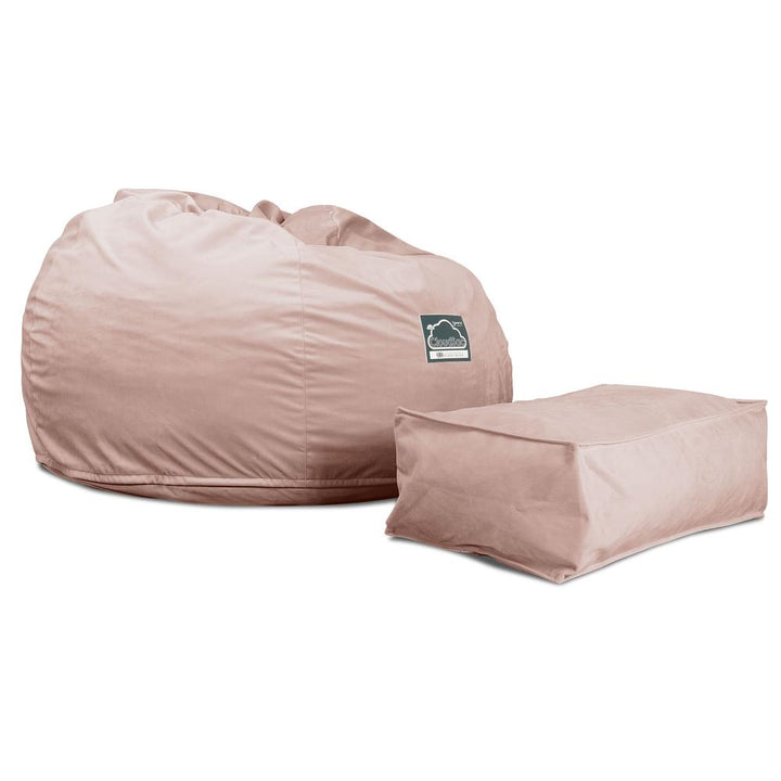 Cloudsac 510 XL Nagyméretű Memóriahabos Babzsák - Bársony Rózsaszínű 04