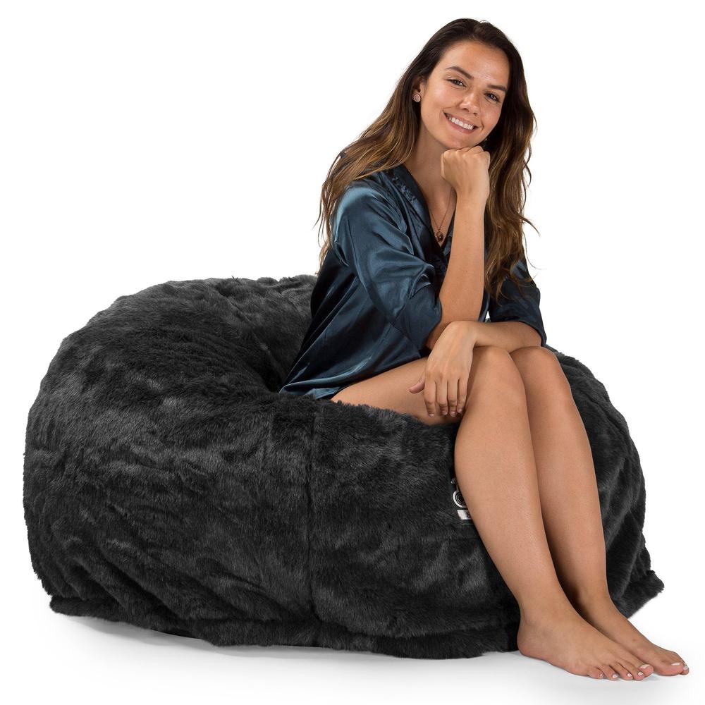 Cloudsac 510 XL Nagyméretű Memóriahabos Babzsák - Puha Műszőrme Fekete 04