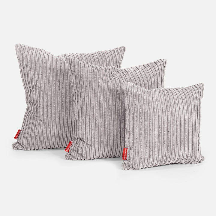 Extra Nagypárnahuzat 70 x 70cm - Klasszikus Kordbársony Alumínium Ezüst 02