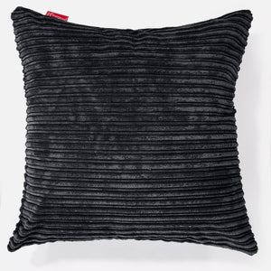 Extra Nagypárnahuzat 70 x 70cm - Klasszikus Kordbársony Fekete