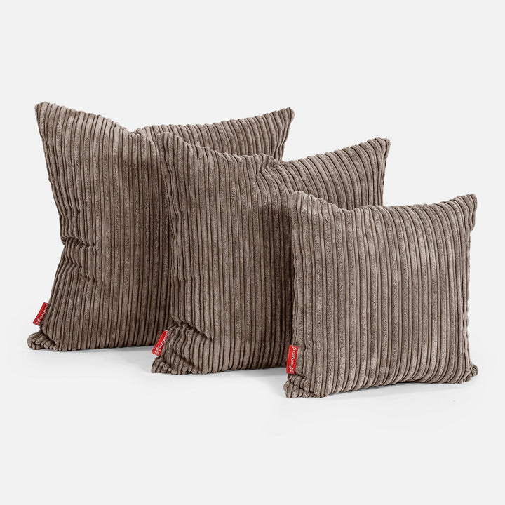 Extra Nagypárnahuzat 70 x 70cm - Klasszikus Kordbársony Mokka 02
