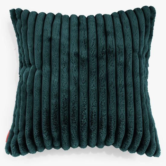 Extra Nagypárnahuzat 70 x 70cm - Ultra Plüss Kord Pávakék 01
