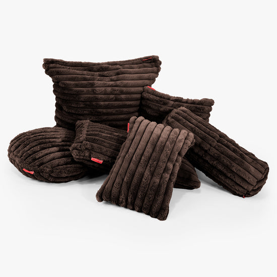 Extra Nagypárnahuzat 70 x 70cm - Ultra Plüss Kord Sable 03