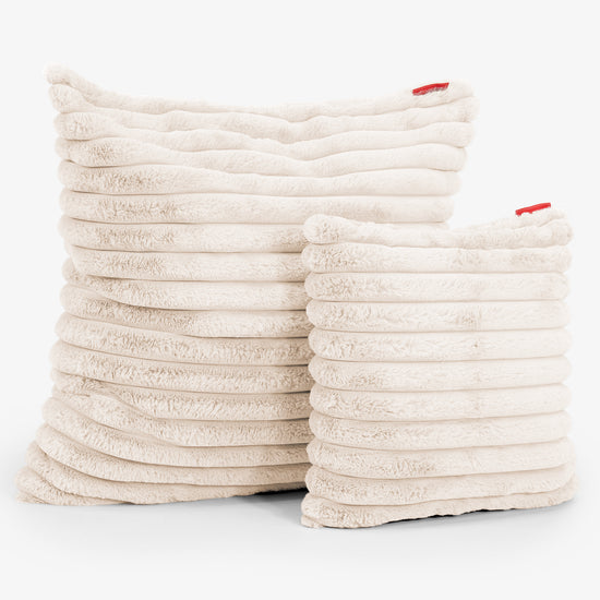 Extra Nagypárnahuzat 70 x 70cm - Ultra Plüss Kord Tejszín 02