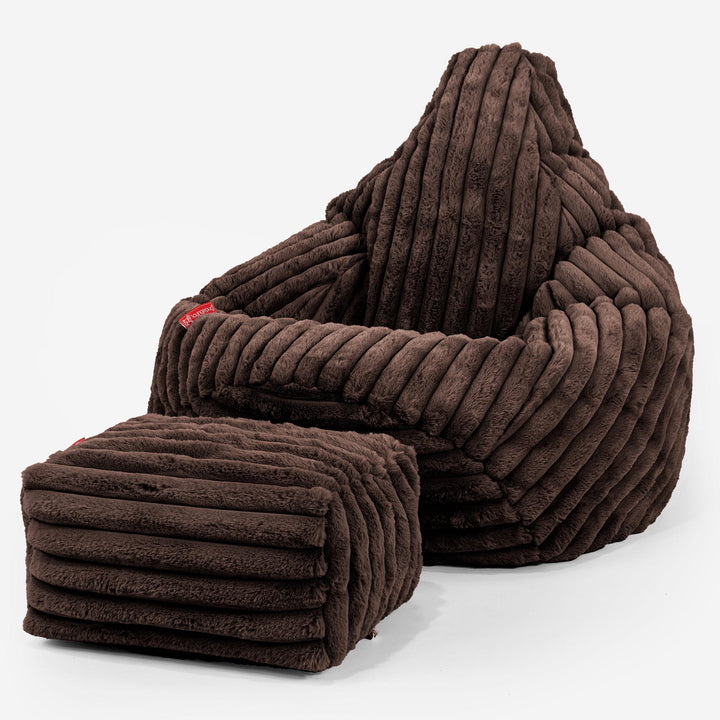 Háttámlás Babzsákfotel - Ultra Plüss Kord Sable 01