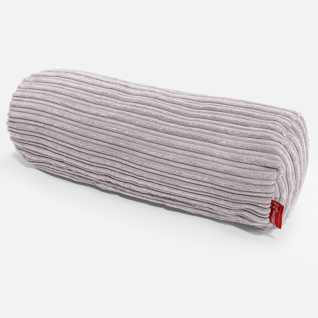 Hengerpárnahuzat 20 x 55cm - Klasszikus Kordbársony Alumínium Ezüst 01