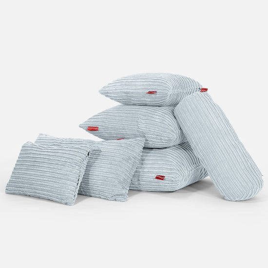 Hengerpárnahuzat 20 x 55cm - Klasszikus Kordbársony Babakék 04