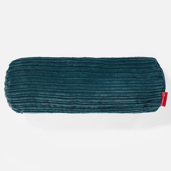 Hengerpárnahuzat 20 x 55cm - Klasszikus Kordbársony Pávakék 01