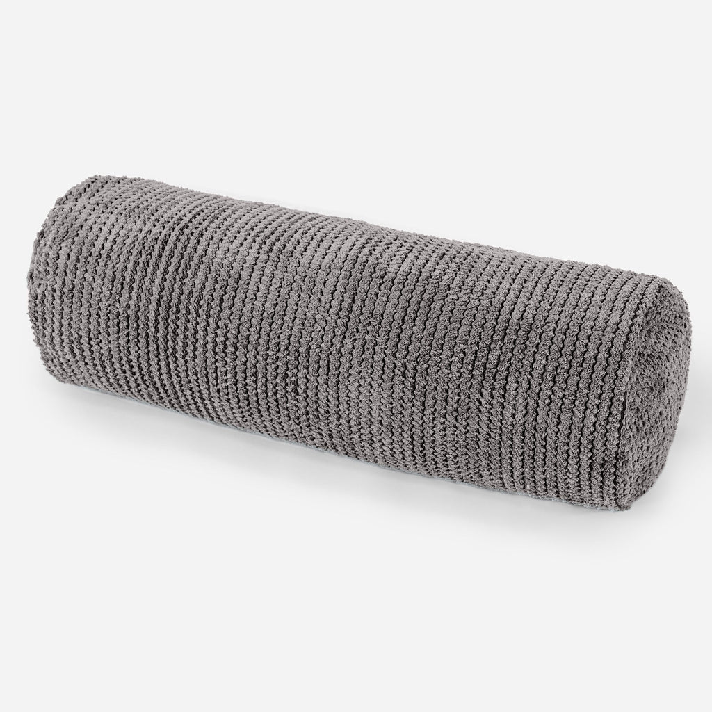 Hengerpárnahuzat 20 x 55cm - Pompon Szénfekete 01