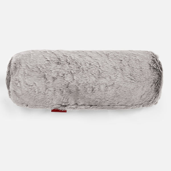 Hengerpárnahuzat 20 x 55cm - Sztintetikus Nyúlszőr Világosszürke 01