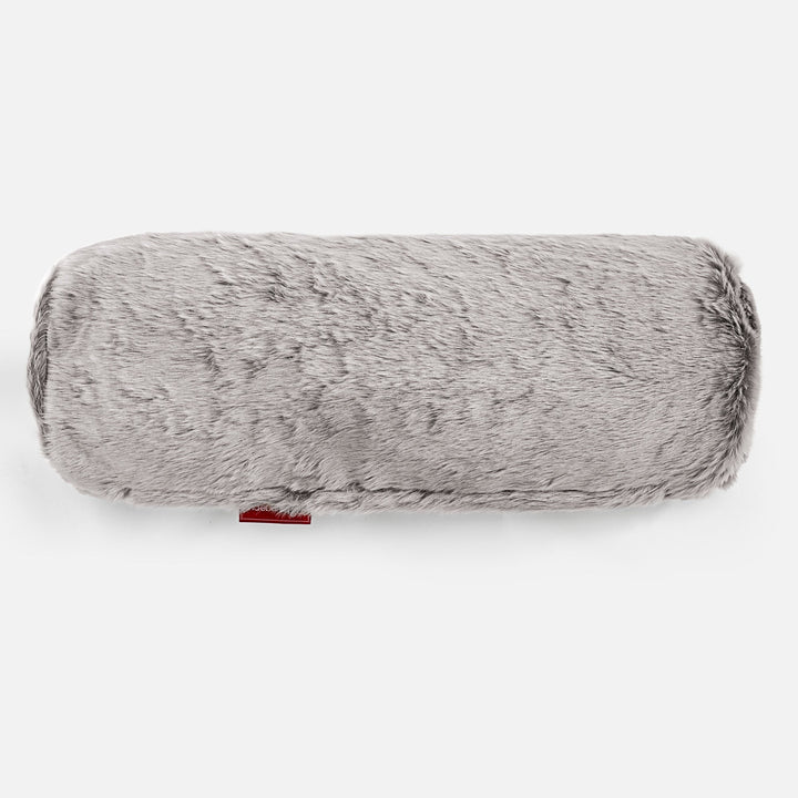 Hengerpárnahuzat 20 x 55cm - Sztintetikus Nyúlszőr Világosszürke 02