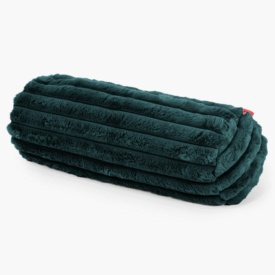 Hengerpárnahuzat 20 x 55cm - Ultra Plüss Kord Pávakék 01