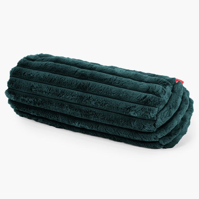 Hengerpárnahuzat 20 x 55cm - Ultra Plüss Kord Pávakék 01