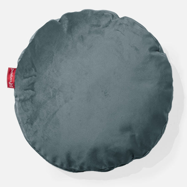 Kerek Párnahuzat 50cm - Bársony Pávakék 01