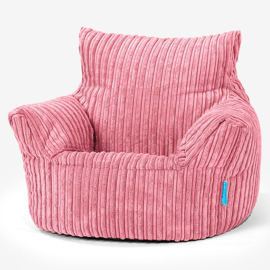 Babzsákfotel Kartámasszal 1-3 Éves Kisgyermekek Számára - Klasszikus Kordbársony Korall 01
