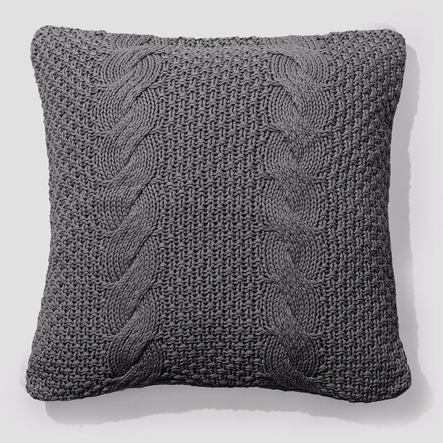 Párnahuzat 47 x 47cm - 100% Luxuskivitelű Kötött Cable Szürke 01