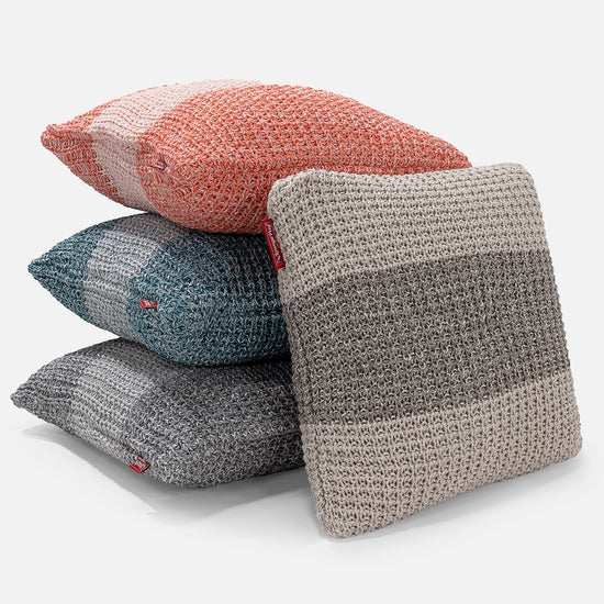 Párnahuzat 47 x 47cm - 100% Luxuskivitelű Kötött Chester Szürke 03