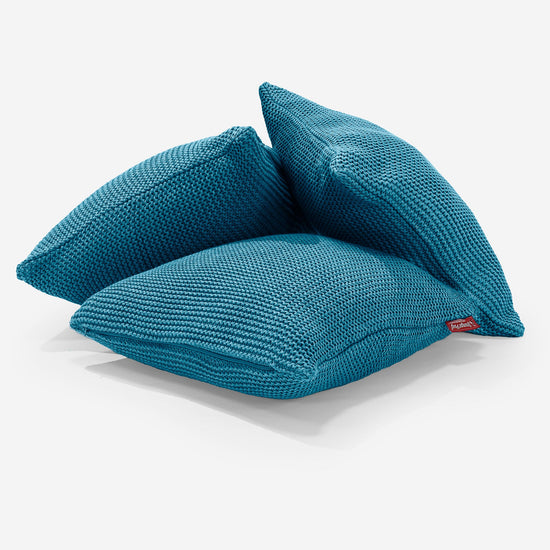 Párnahuzat 47 x 47cm - 100% Luxuskivitelű Kötött Ellos Petróleumkék 03
