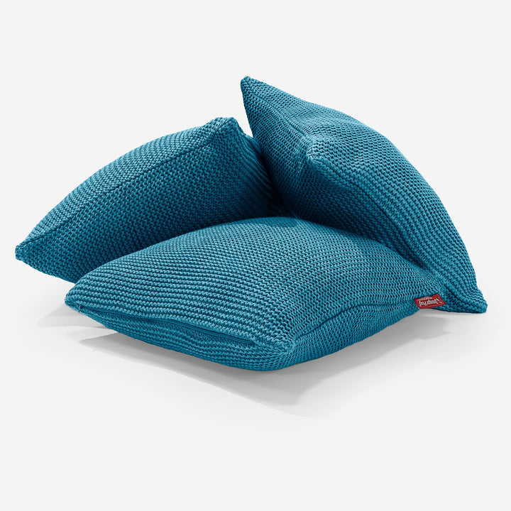 Párnahuzat 47 x 47cm - 100% Luxuskivitelű Kötött Ellos Petróleumkék 03