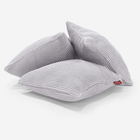 Párnahuzat 47 x 47cm - 100% Luxuskivitelű Kötött Ellos Világosszürke 03