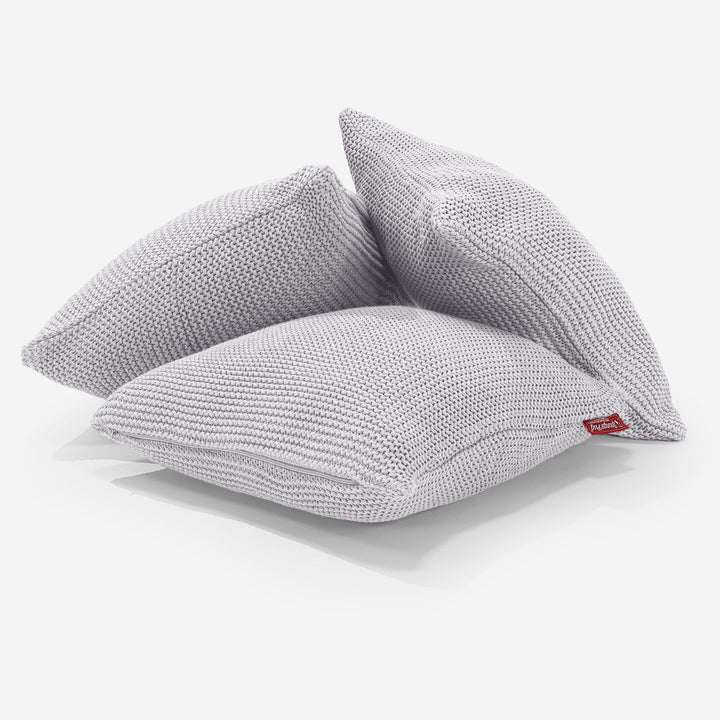 Párnahuzat 47 x 47cm - 100% Luxuskivitelű Kötött Ellos Világosszürke 03